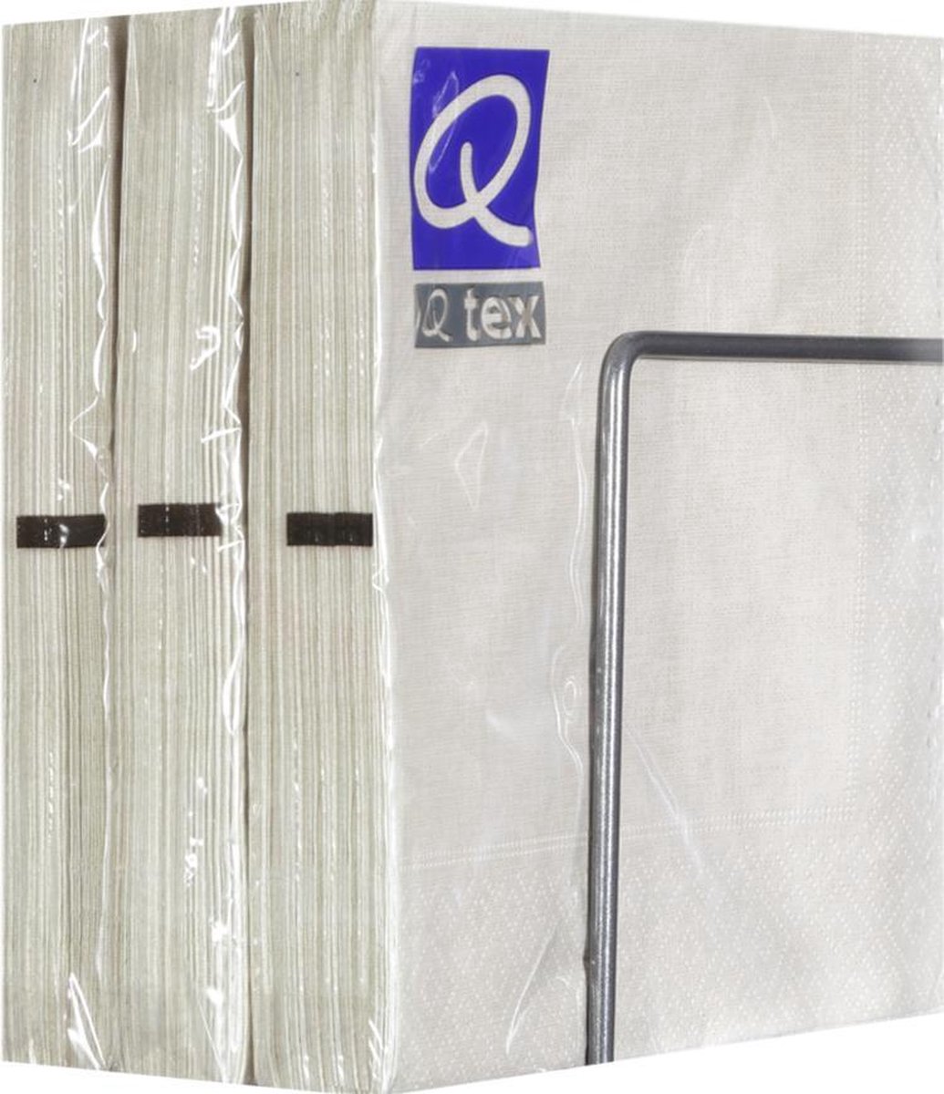 Servetten - Papier - Set van zes pakjes - Uni Natural - 6 x 20 stuks - 33cm x 33cm