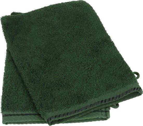 ARTG Towelzz® - Set van 10 Washandjes - 16 x 22 cm - Washandje - 100% Katoen - 500 gr/m2 - Donker Groen - DARK GREEN