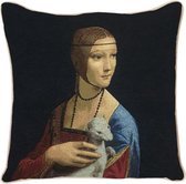 Signare Kunst kussenhoes - Leonardo Da Vinci - De dame met de hermelijn - 45 cm
