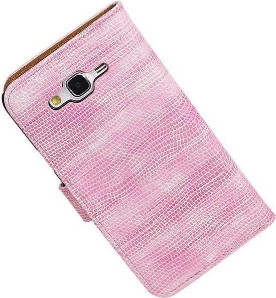 Etui Portefeuille Bookstyle pour Samsung Galaxy J7 Mini Snake Pink - Housse Etui