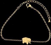 Armband met olifant goudkleur (mat)