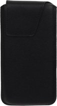 BestCases.nl Huawei Honor 3C - Universele Leder look insteekhoes/pouch Model 1 - Zwart Medium