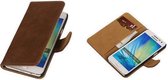 Bruin Hout Samsung Galaxy A3 Hoesjes Book/Wallet Case/Cover