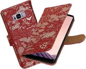 BestCases.nl Samsung Galaxy S8+ Plus Lace booktype cover Rood