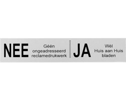 Aluminium JA NEE sticker brievenbus bordje NEE JA sticker Aluminium Brievenbussticker JA Nee Sticker 5 JAAR GARANTIE Geen ongeadresseerd reclamedrukwerk