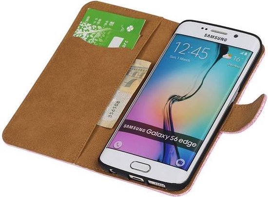 Etui Portefeuille Bookstyle pour Samsung Galaxy S6 Edge Mini Snake Pink - Housse Etui