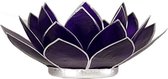 Lotus sfeerlicht violet 7e chakra zilverrand - 13.5 cm - S