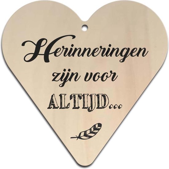 Houten T Heart 16x16cm Herinneringen 130013122016 