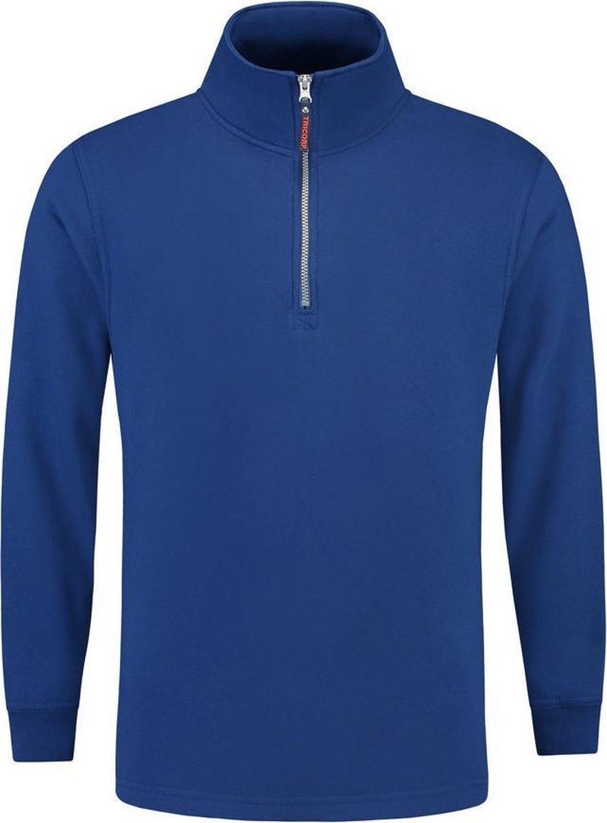 Tricorp Sweater ritskraag - Casual - 301010 - koningsblauw - maat XL