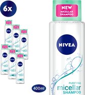 NIVEA Purifying Micellar Shampoo - 6 x 400 ml - Voordeelverpakking