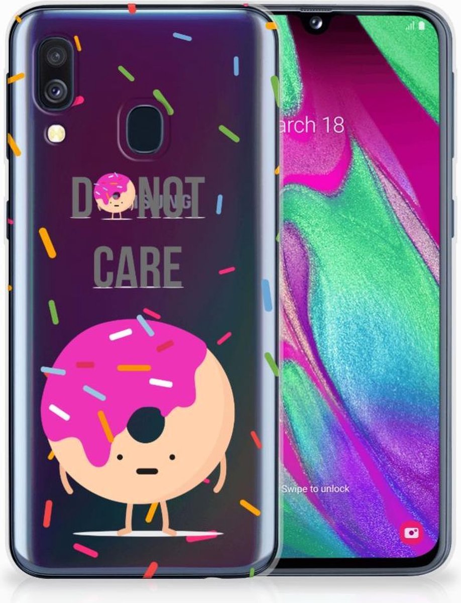 Samsung Galaxy A40 Siliconen Case Donut Roze