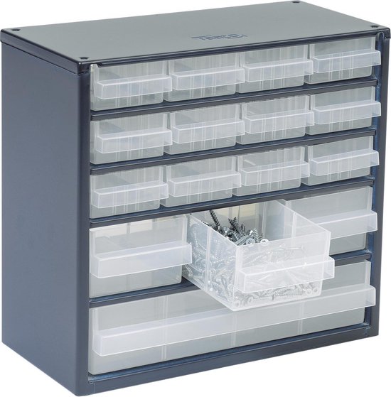 Raaco Metalen Ladekast - 16 lades - 150 x 306 x 282 mm