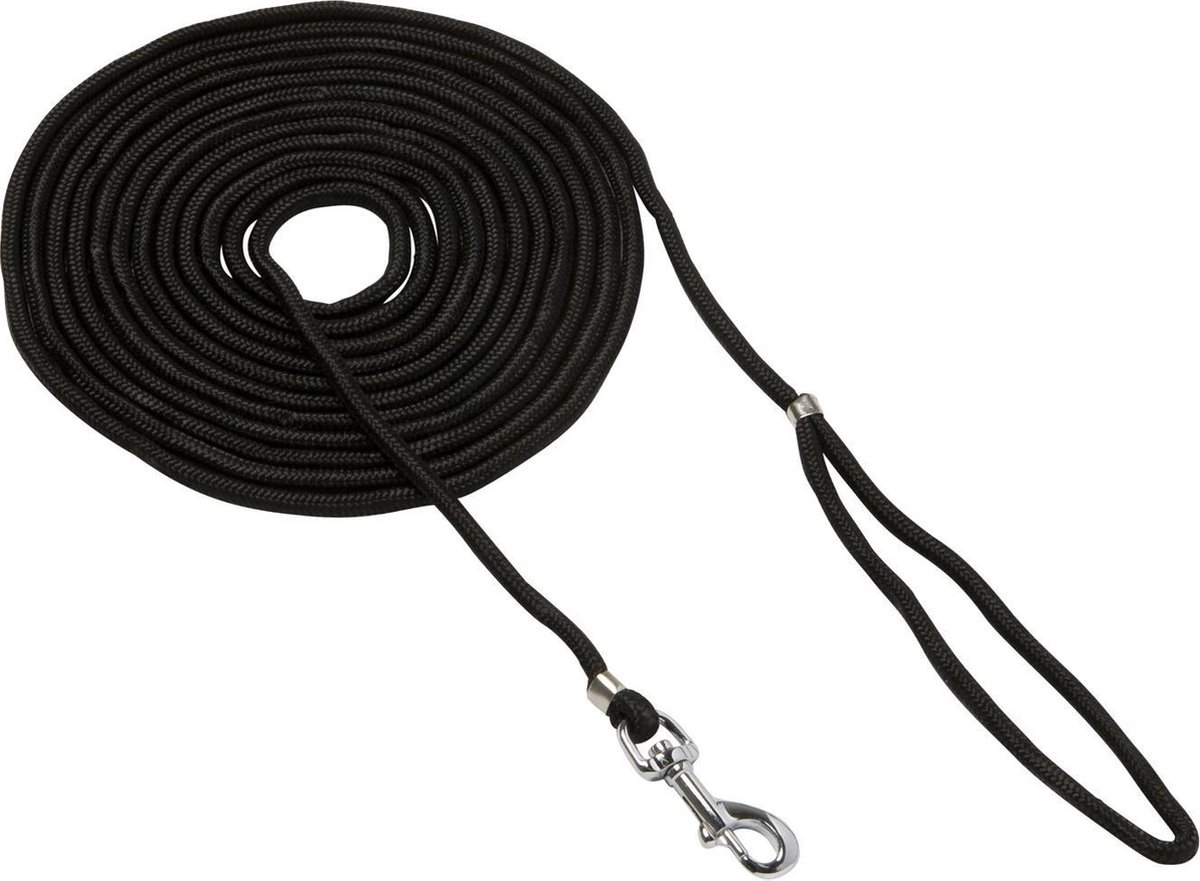 Adori Veldlijn Nylon - Hondenriem - 5 m Zwart