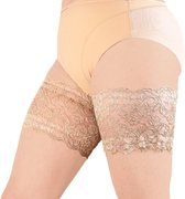 Caresse luxury lace dijenbanden, beige maat S