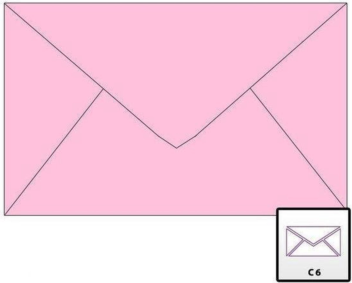Benza Wenskaart Enveloppen - Langwerpig 16,2 x 11,4 = C6 - Babyroze - 50 Stuks