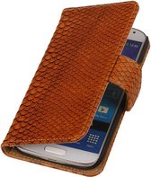 BestCases.nl Bruin Slang booktype wallet cover hoesje voor Samsung Galaxy S5 Active G870