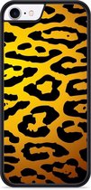 iPhone 8 Hardcase hoesje Luipaard Goud Zwart - Designed by Cazy