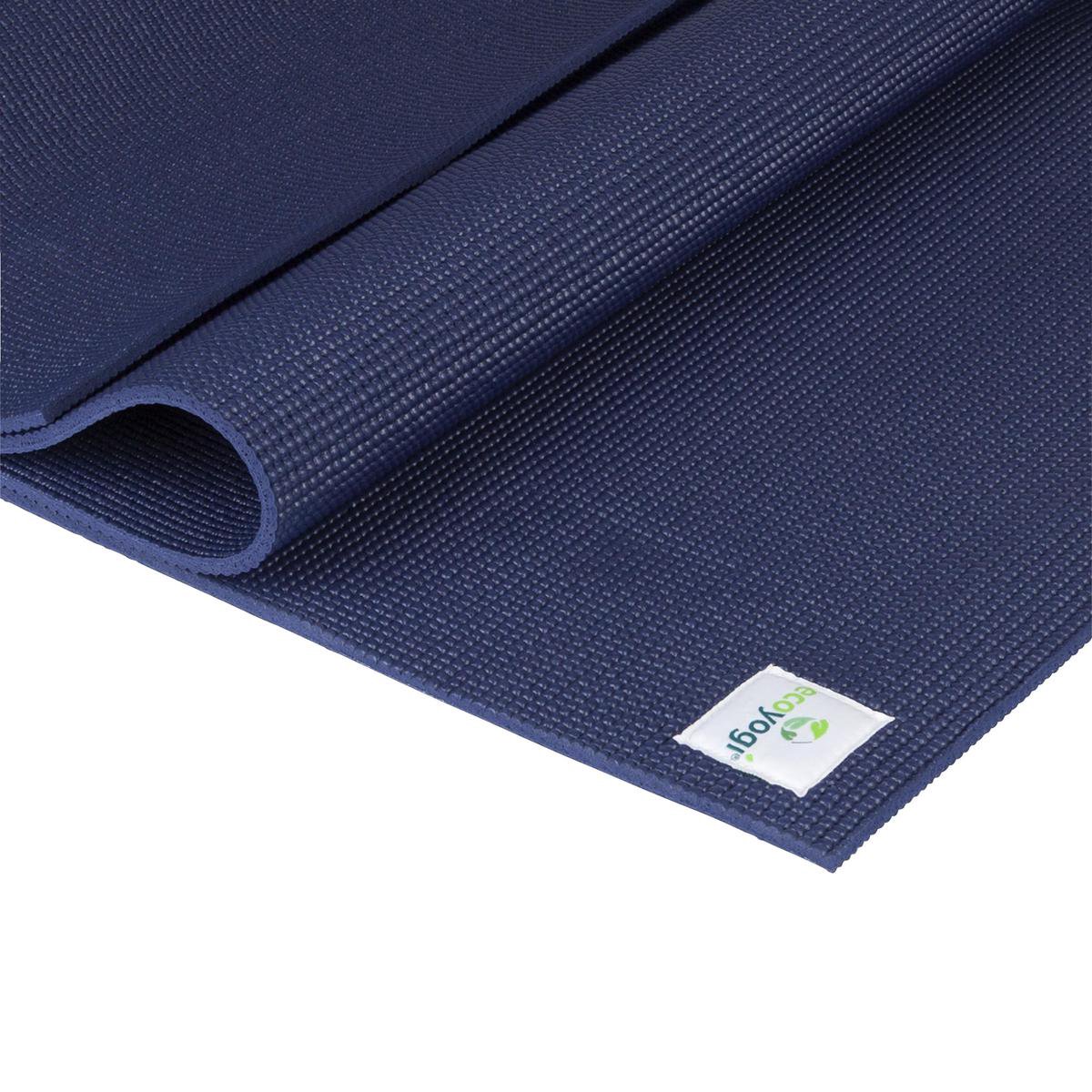 Ecoyogi - Tapis de yoga - Tapis de fitness - 200 cm x 61 cm x 0,6 cm - Bleu  - Extra long