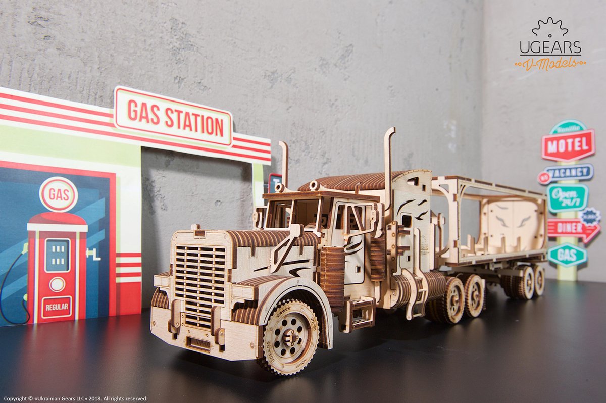 UGEARS Houten 3D Model - Aanhangwagen Voor Heavy Truck — afbeelding 19