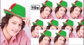 10x Tiroler hoed groen vilt