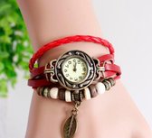 Hewec Retro dames Quartz horloge rood