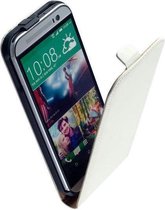 Lelycase Creme Lederen Flip case case Telefoonhoesje HTC One M8