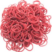 600 Loom Bands met 2 weefhaken en S-clips rood