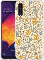 Galaxy A50 Hoesje Doodle Flower Pattern - Designed by Cazy