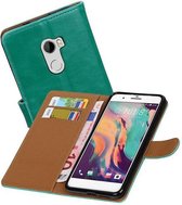 Zakelijke Book Case Telefoonhoesje Geschikt voor de HTC One X10 - Portemonnee Hoesje - Pasjeshouder Wallet Case - Groen