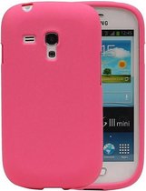 Sand Look TPU Backcover Case Hoesje voor Galaxy S3 mini i8190 Roze