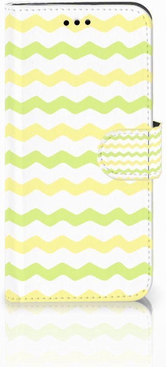 Boekhoesje voor Huawei P10 Lite Telefoon Hoesje Waves Yellow