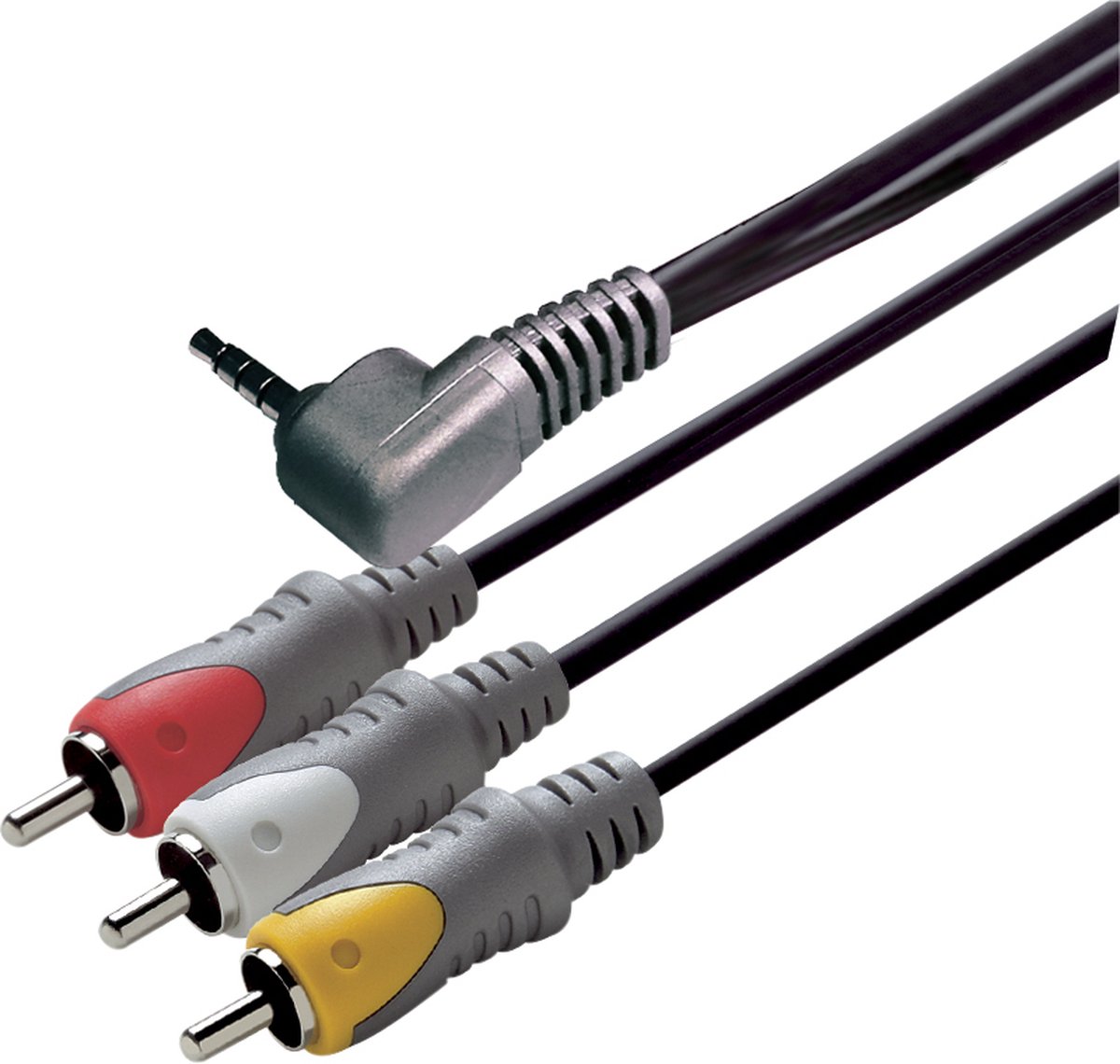 Scanpart audio video kabel 2.5 meter - Geschikt voor smartphone camera of tablet - 3.5 mm jack naar 3 tulp aansluitingen
