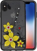 Diamant Narcis Hoesjes Cases voor iPhone X Geel