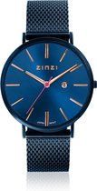 ZINZI horloge ZIW414M Retro - Blauw + gratis Zinzi armbandje