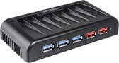 Akasa Connect 7EX, 7 port USB 3.0 hub with two fast charging and data ports, Power adapter incl.