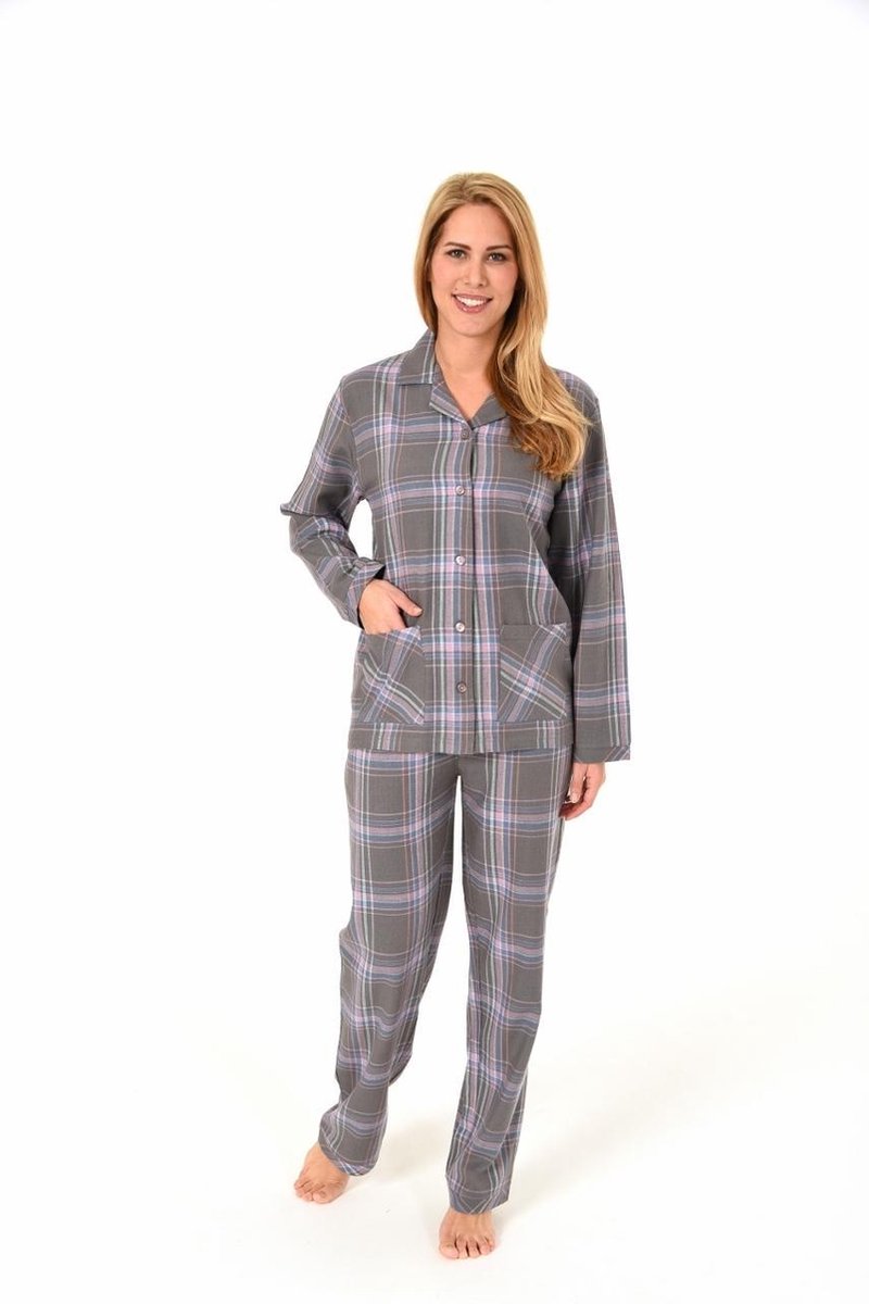 Dames pyjama flanel 95-245 - grijs | bol.com