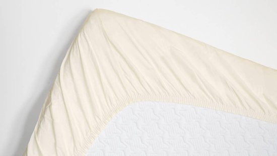 Snoozing - Katoen - Hoeslaken - Lits jumeaux - 200x200 cm - Ivoire