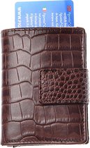 Leather Design – Billfold & Figuretta cardprotector & ritssluiting vak – croco brown