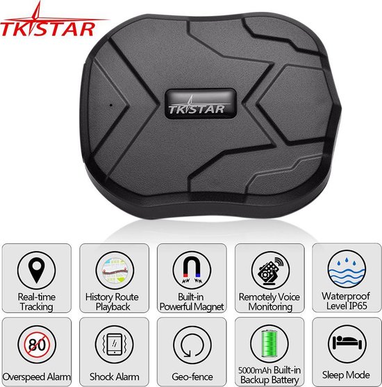 TKMARS TK905 GPS Tracker | Lange standby Oplaadbare Batterij | Realtime Locatie | waterdicht | Bevat krachtige magneten | APP-controle Voor motorfietsen, auto's, vrachtwagens, enz.