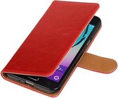 Rood Pull-Up PU booktype wallet hoesje voor Samsung Galaxy J3