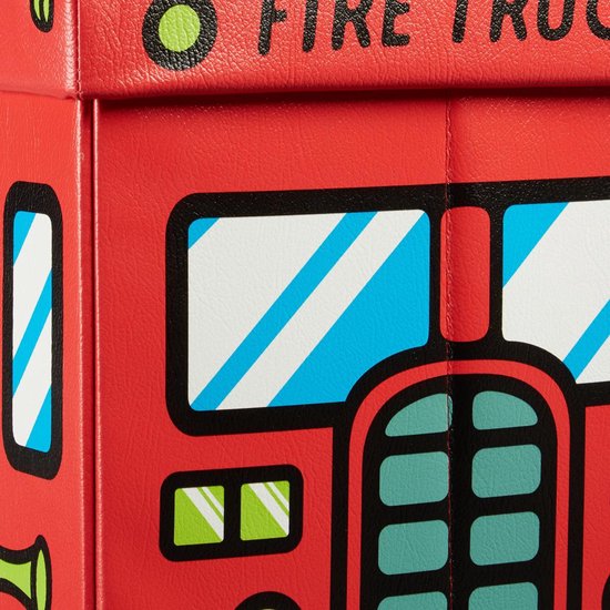 speelgoedbank - met opbergruimte - kinderkamer - 37 liter - 32 x 48 x 32 cm - brandweer — afbeelding 5
