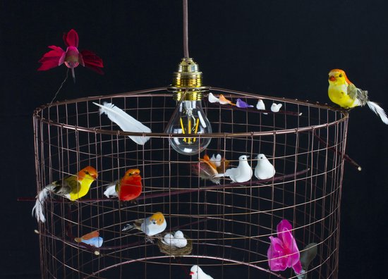 Hanglamp met vogeltjes - Landelijk - Kinderkamer - Speelkamer - Babykamer - Hal - Ø30cm. — afbeelding 4