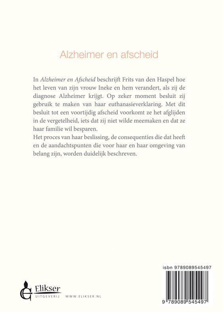 Alzheimer en afscheid - back cover
