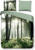 Snoozing Forest - Dekbedovertrek - Eenpersoons -140x200/220 cm + 1 kussensloop 60x70 cm - Green