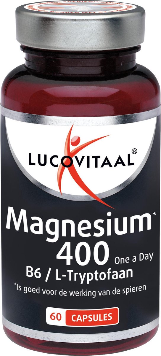 Goedkoopste Lucovitaal Magnesium 400 Vitamine B6 en L-Tryptofaan Voedingssupplement - 60 Capsules
