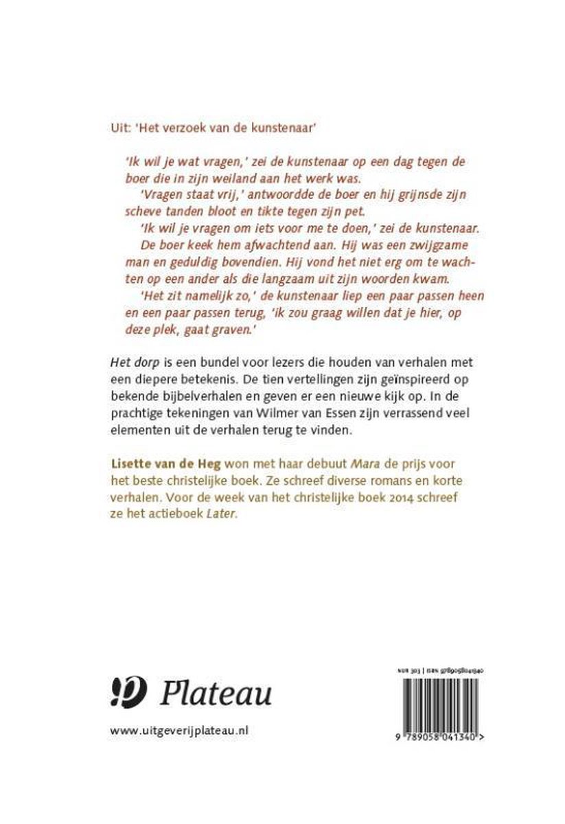 Boekcover met de titel 'Het verzoek van de kunstenaar' en tekst over het boek.