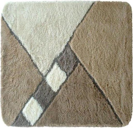 Wicotex - Badmat Set - Badmat - Toiletmat - Bidetmat Zwart Wit Geblokt Antislip Onderkant