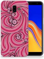Geschikt voor Samsung Galaxy J6 Plus (2018) Uniek TPU Hoesje Swirl Pink