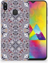 Geschikt voor Samsung Galaxy M20 TPU Hoesje Design Flower Tiles