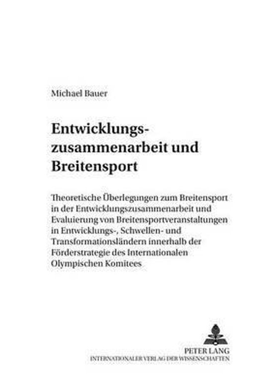 Entwicklungszusammenarbeit und Breitensport - cover